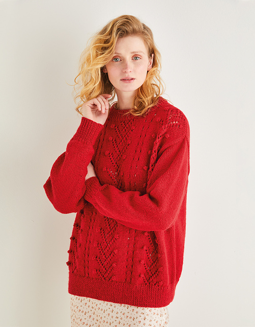 Lace and Bobble Sweater 10197