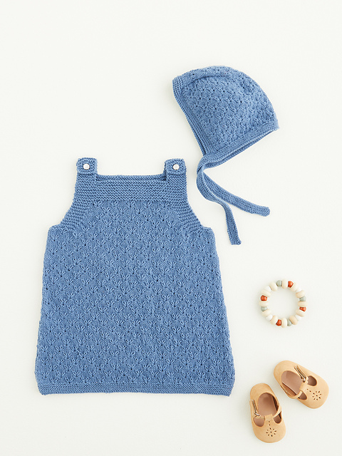 Flower Bud Dress & Bonnet 5437