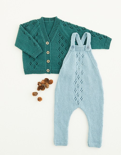 Paw Print Cardigan & Dungarees 5433