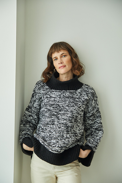 Two-Tone Funnel Neck Sweater 10329