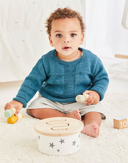 5474 Textured Panel Baby Sweater