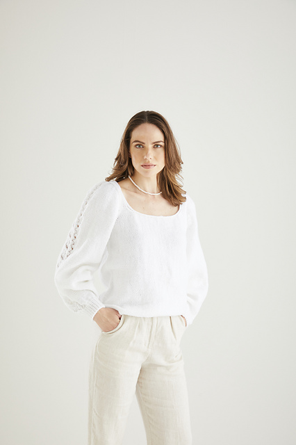 10605 Lace Sleeve Sweater