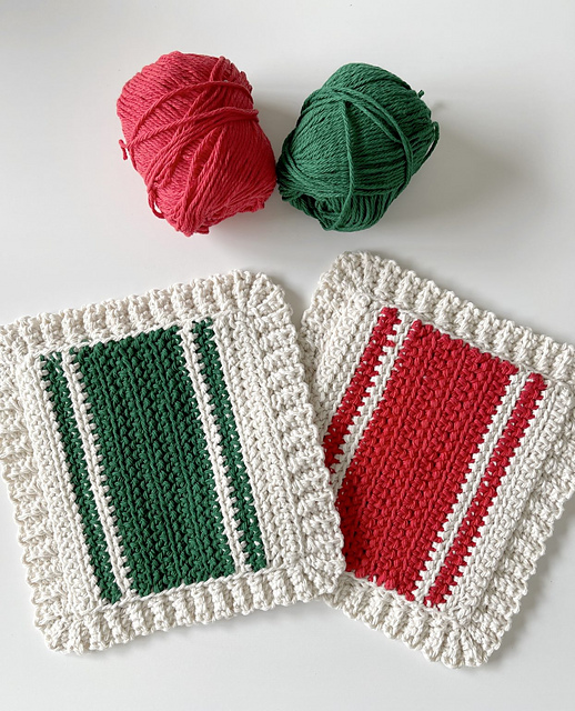 Holiday Striped Hot Pads