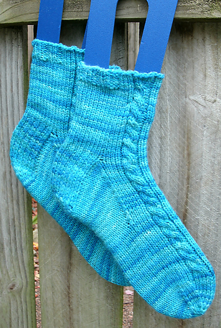 Basic Cable Worsted Socks