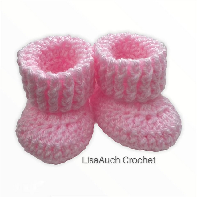 Harpers Ribbed Cuff Baby Booties