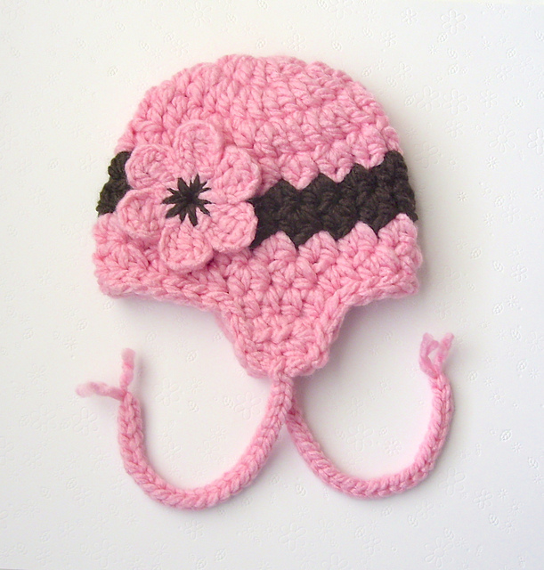 Girl's Rick Rack Stripe Earflap Hat