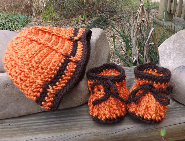 Baby Bean Hat & Booties Set