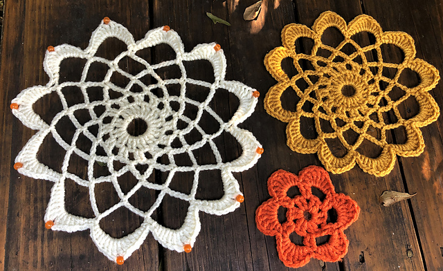 3 Pumpkin Doilies