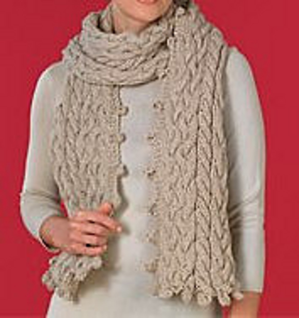 Cabled Petal Scarf