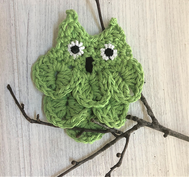 Crocodile Stitch Owl Applique
