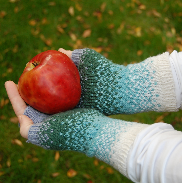 Colour Gradient Fingerless Mittens