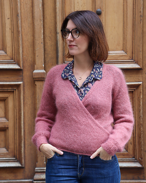 ニット/セーター Cache-Coeur Mohair Knit Top Oversized Cable Knit Fuzzy Mohair Sweater Pullover, Loose Knit