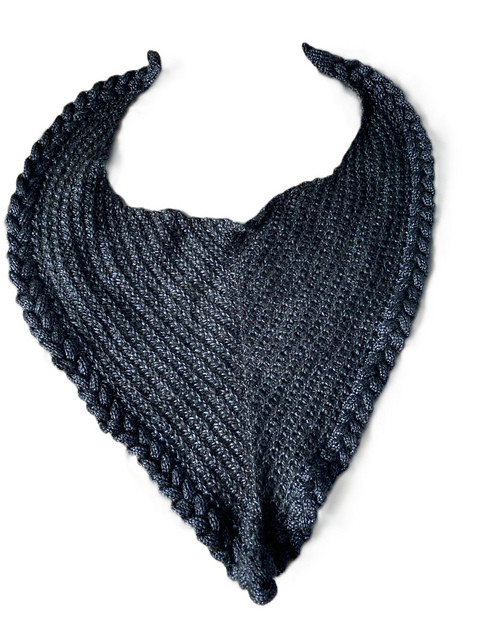 Smoke on the water braided edge shawl