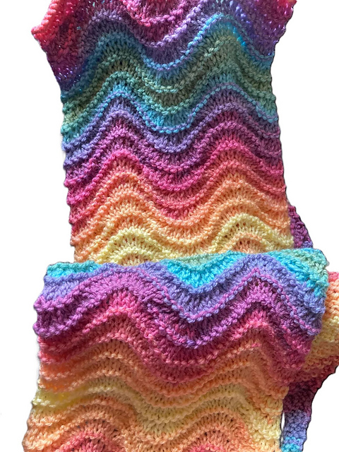 Rainbow ripples reversible scarf