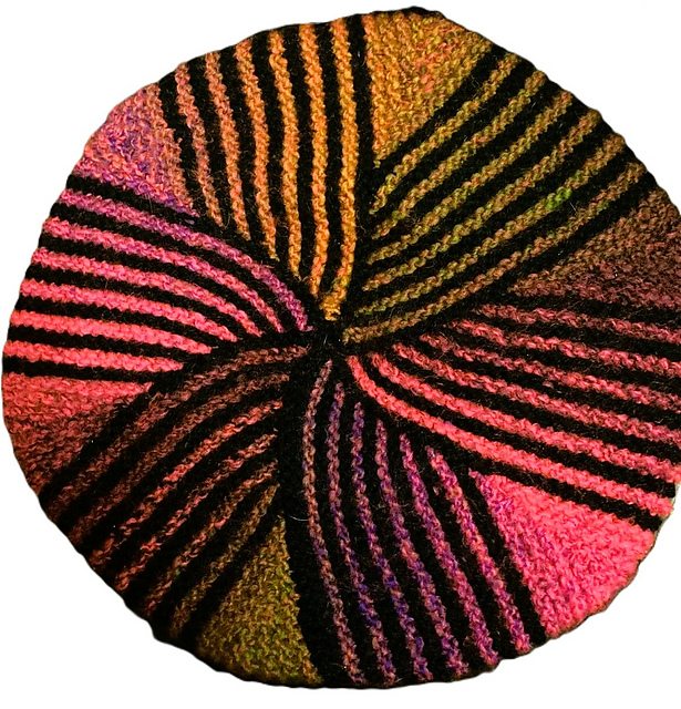 Big top short row colour beret