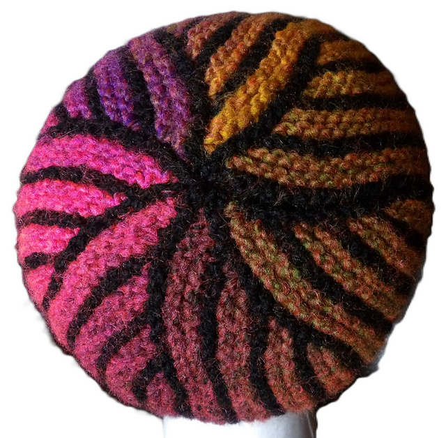 Helter skelter short row beanie