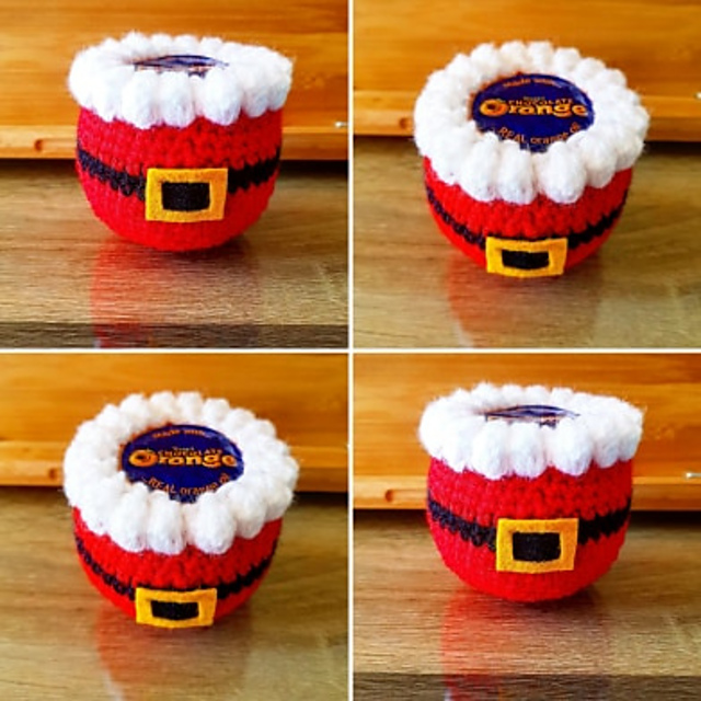 Crochet Santa Chocolate Orange Cozy.