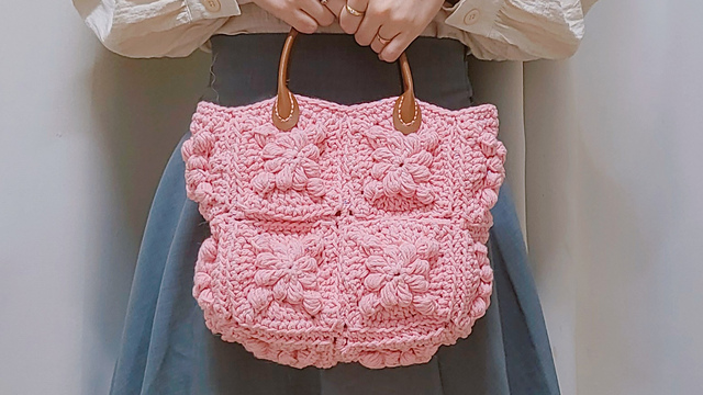 Octagonal Flower Bag(motif granny square)