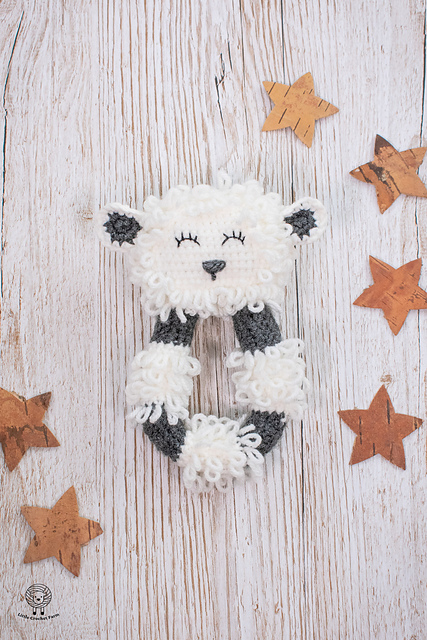 Sheep amigurumi rattle toy