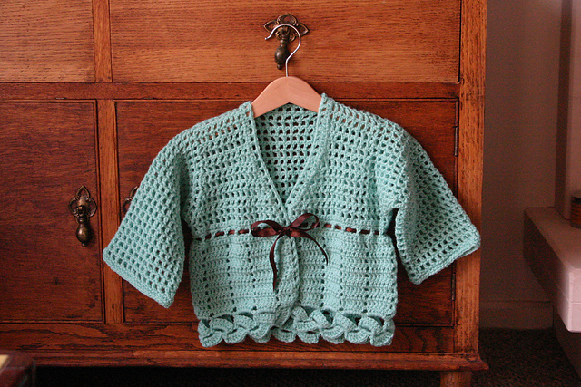 Little Cherub Girl's Lacy Cardigan