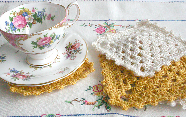 Granny Square Crochet Coasters