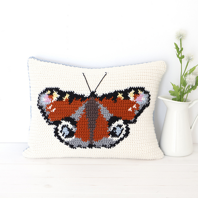 Peacock Butterfly Cushion