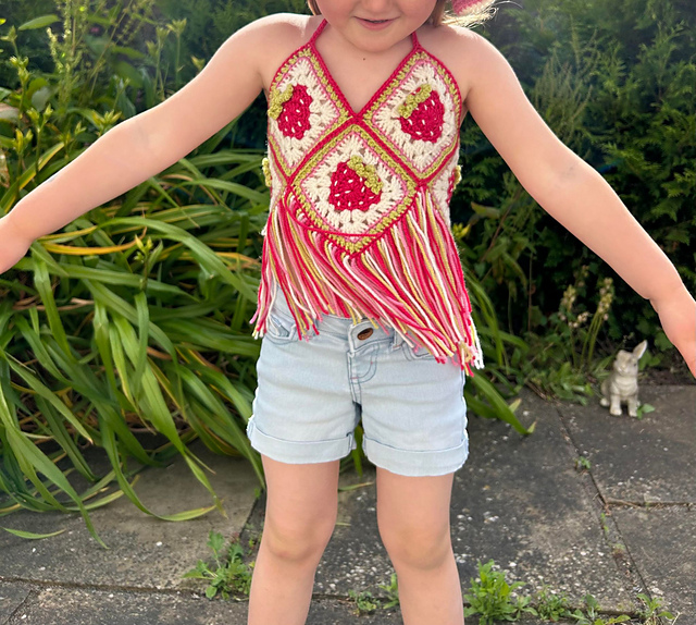 Strawberry Tassel Kids Top