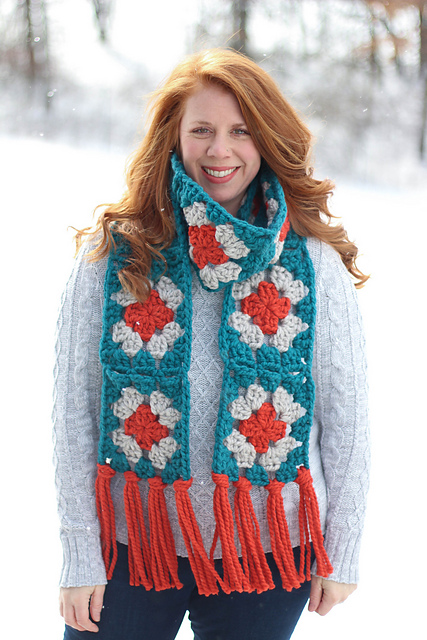Golden Hour Granny Scarf