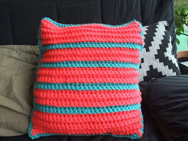 colorful striped pillow