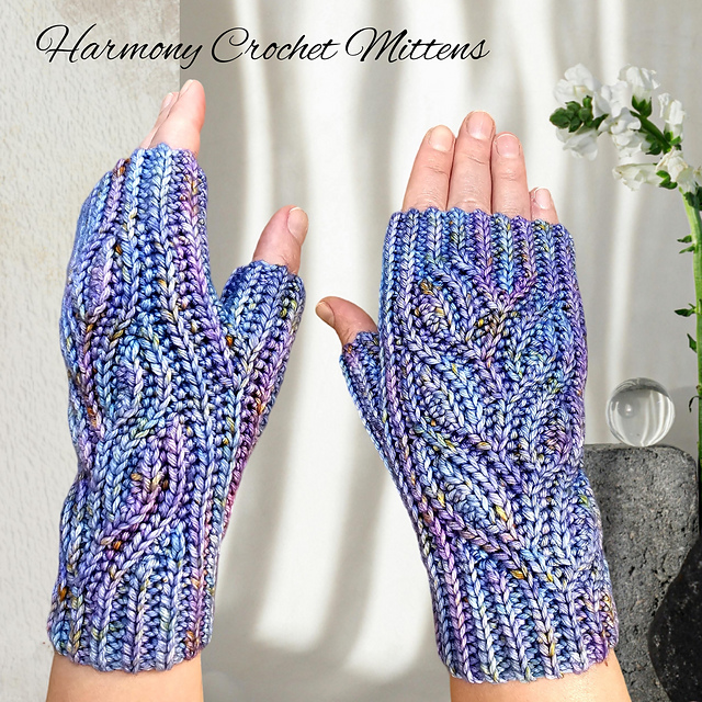Crochet Mitten With Fingers Thrum Lovin' Mittens Creative Crochet