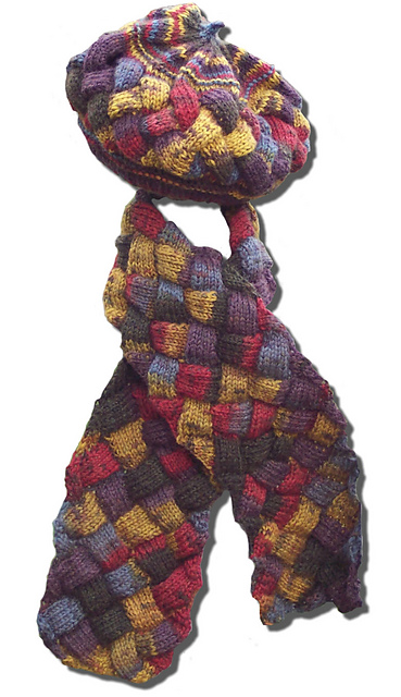 Enchanting Entrelac Hat & Scarf