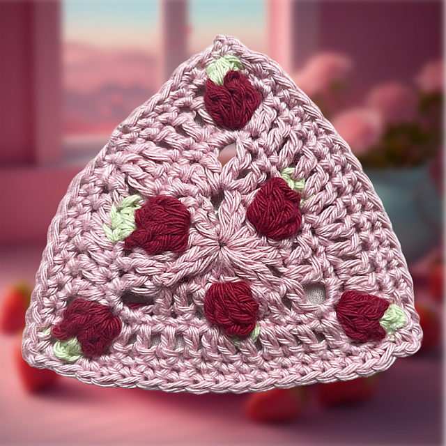 Strawberry Granny Triangle motif