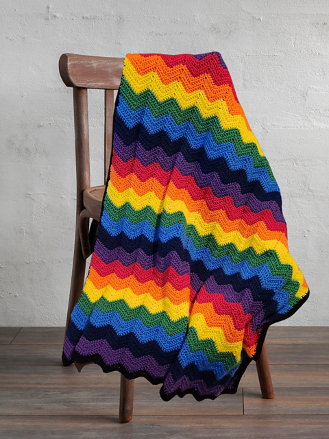 Ravelry: Rainbow Pride Chevron Blanket pattern by Living4Crafting
