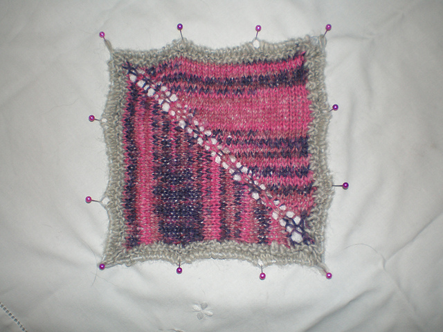 Mitred squares in stocking stitch