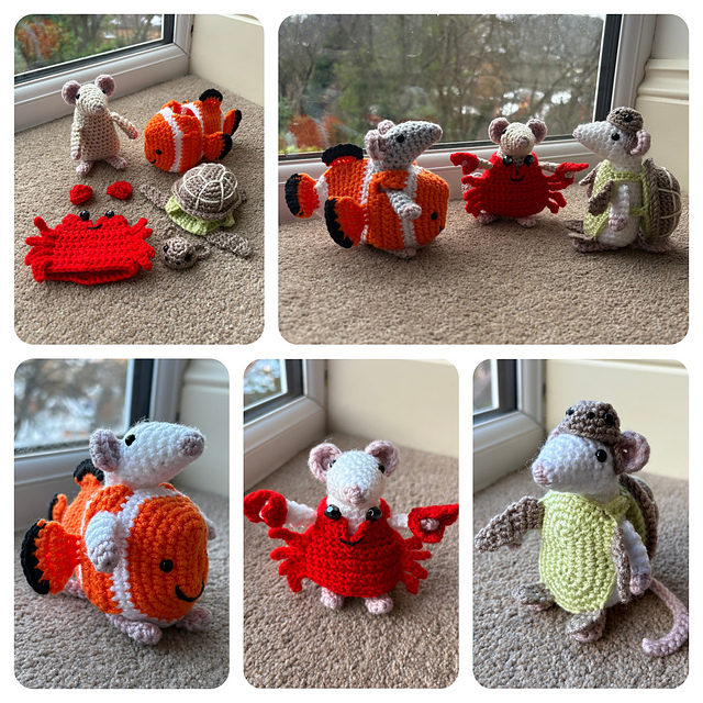 Sea Creature Mousefits, Crab, Clownfish & Turtle
