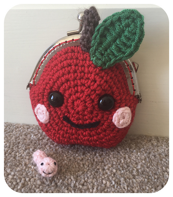 Apple Purse & Worm Friend!