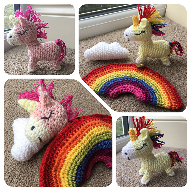 Unicorn in a rainbow sleeping bag