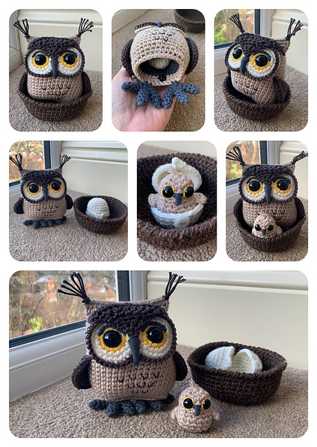 Owl with Hatching Owlet