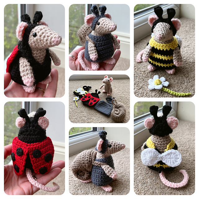 Ravelry: Bug Mousefits, Bee, Ladybird & Snail pattern by Laura