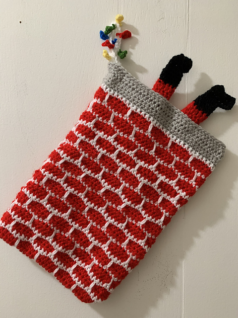 Santa in the Chimney Stocking
