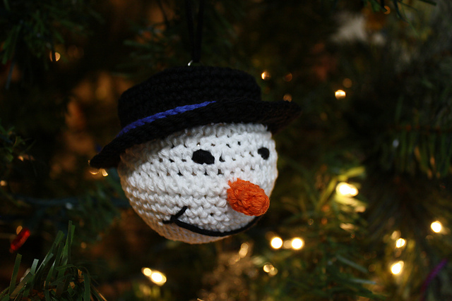 Snowman Crochet Ornament