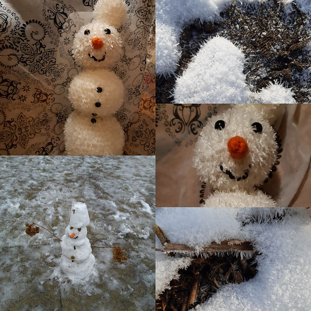 Schneemann mit Eimerhut