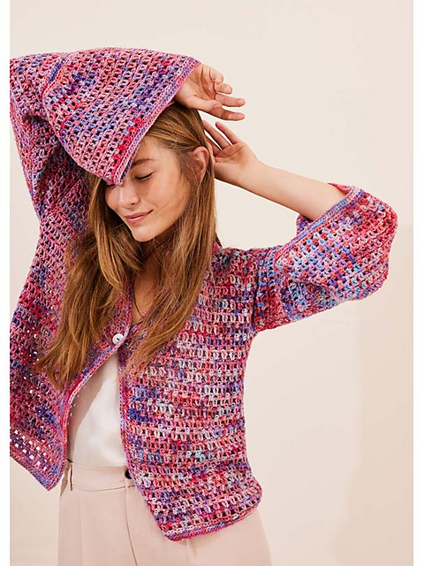 # 16 Jacke mit Gittermuster