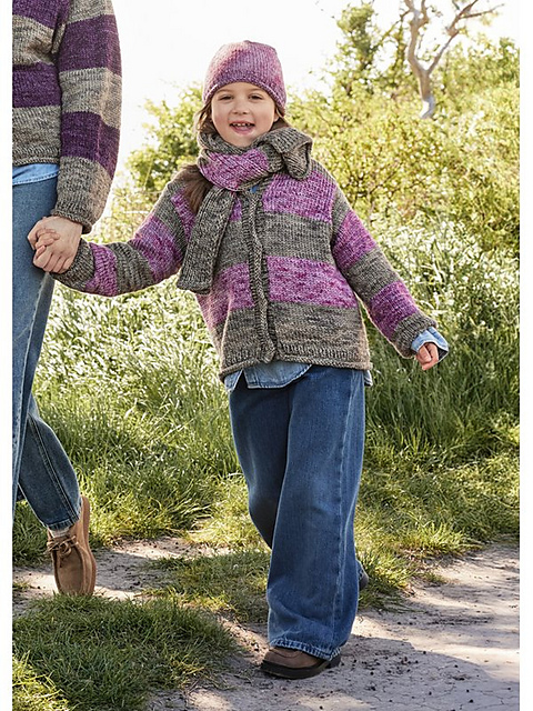 # 40 Top Down Kinder-Blockstreifenjacke