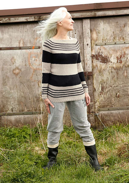 # 10 Raglanpullover mit Ringeln