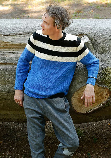 # 14 Herrenpullover mit Streifen