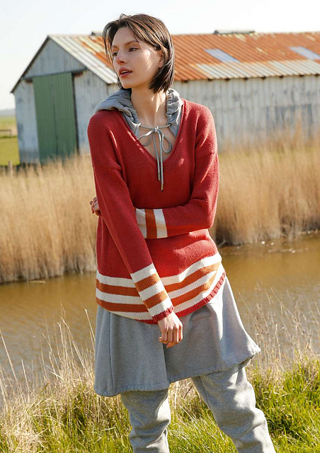 # 21 Pullover mit Streifen