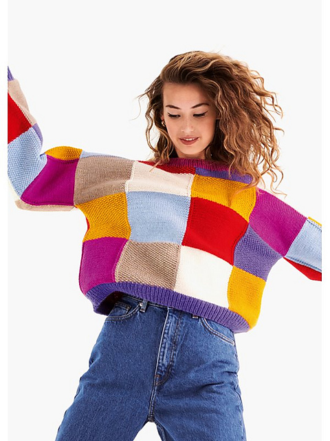 # 60 Pullover mit Farbquadraten