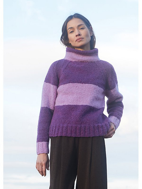 # 10 Zweifarbiger Raglan-Pullover