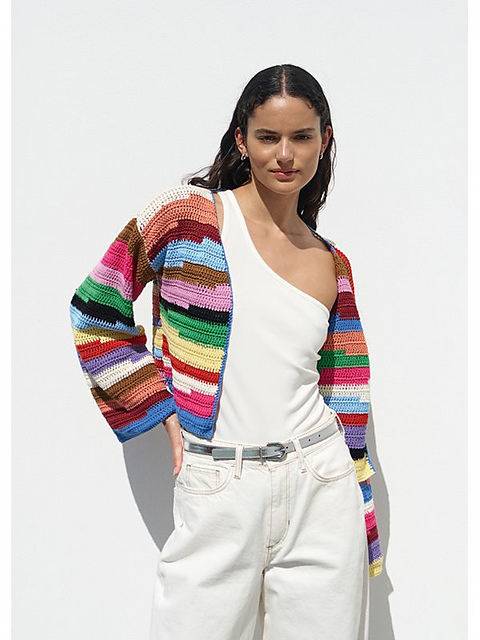 # 21 Cardigan in Stäbchen